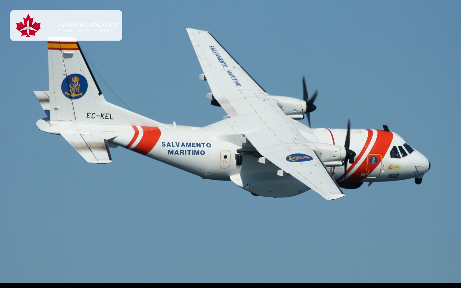 CASA CN-235 — photo Contando Estrelas, CC BY-SA 2.0; AeroCanada logo